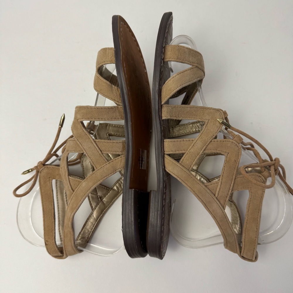 Sam Edelman Gemma Camel Suede Lace up Gladiator Sandals Women’s Size 5 - Picture 6 of 9